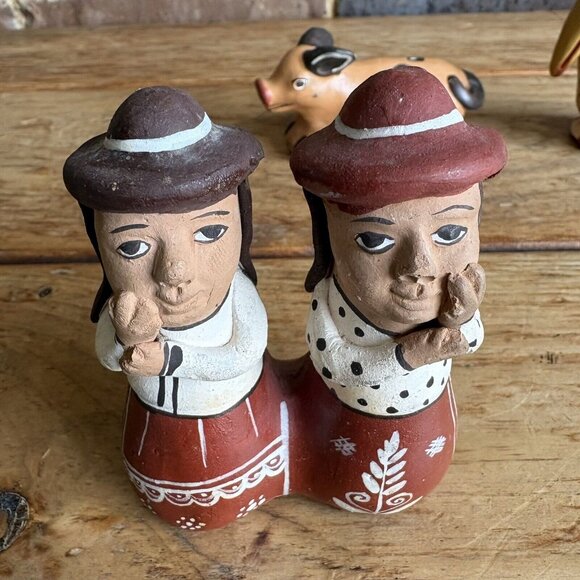 Vintage Ocarinas South American Peruvian Pottery Whistles Clay Lot Of 5 REPAIRS - Picture 6 of 16